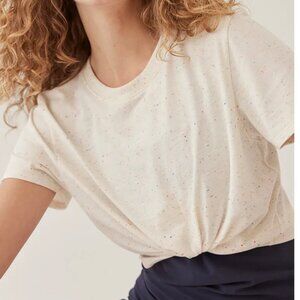 Outdoor Voices- Speckled Funfetti Cotton Shortsleeve Tee - Cream - Size Small